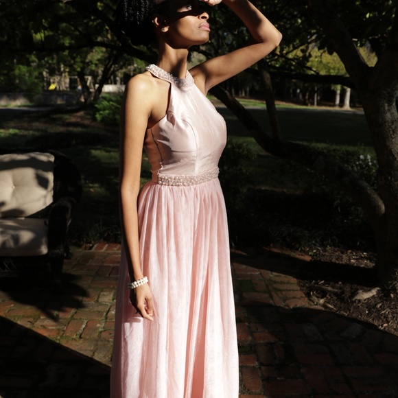 Macy's Dresses Macys Pink Evening Gown With Pearl Beading Poshmark